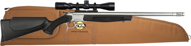 Picture of Cva Scout TD 450 Bushmaster 25" W/Brake 3-9X40 Ss/Blk Syn< CR4830SSC