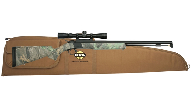 Picture of Cva Wolf Muzzleloading Rifle, Nitride/Hardwoods Green -- Konushot 3-9X32 PR2115NSC
