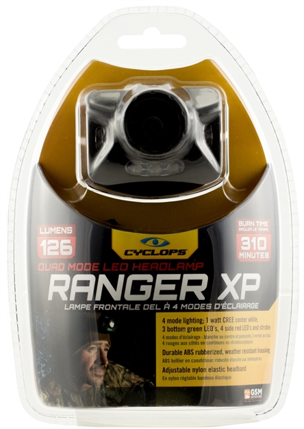 Picture of Cyclops Ranger XP Headlamp, 126 Lumens, 3-Layer Adjustable Headband, 4-Mode Lighting, 3-Aaa Batteries Included CYCRNG1XP2PK