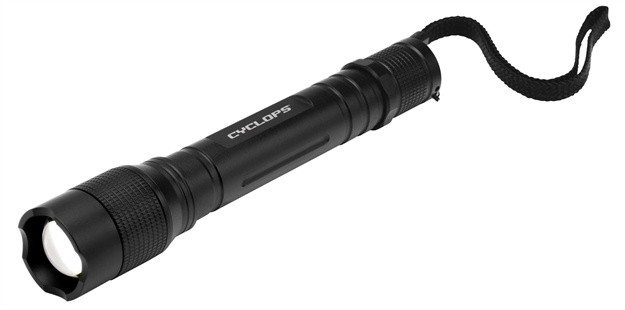 Picture of Cyclops Dual Mode Illumination Flashlight, Cree 3-Watt Bulb, 200 Lumen, 2-Modes, Anodized Aluminum, 2-Aaa Batteries