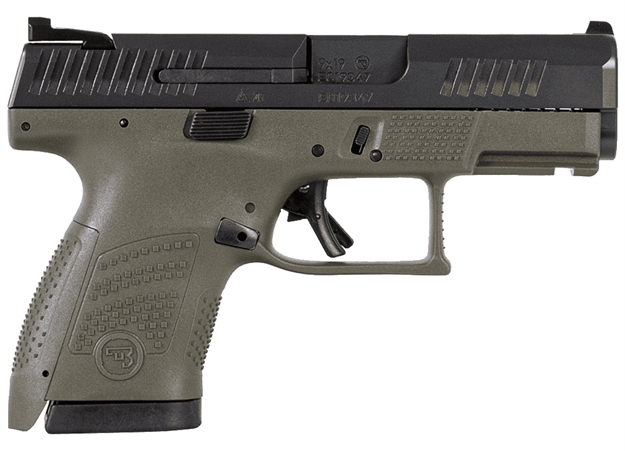 Picture of CZ P-10 S Semi-Auto Pistol, 9Mm, 3.5" Bbl, OD Green Polymer Frame, Nitirde Slide, Fixed Sights, 12+1 Rnd 91565 806703915654