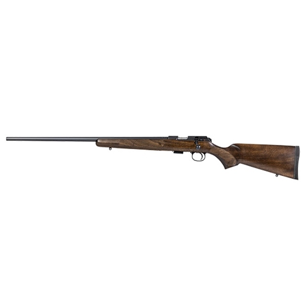 Picture of  Cz-Usa 02391 CZ 457 American Full Size 22 Wmr 5+1 24" Black Nitride Black Nitride Steel Receiver Turkish Walnut Fixed American Style Stock Left Hand