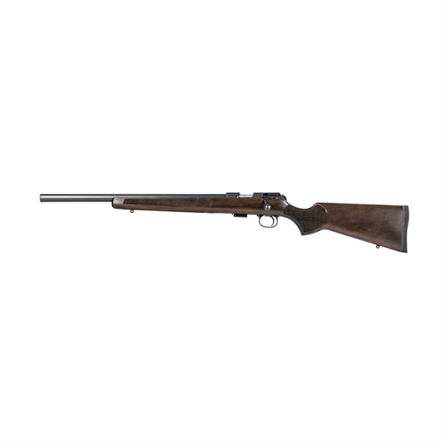 Picture of  Cz-Usa 02392 457 Varmint 22 LR 5+1 20.50" Black Nitride Heavy Barrel, Black Nitride Stainless Steel Grooved Receiver, Wood Stockn Left Hand 806703023922