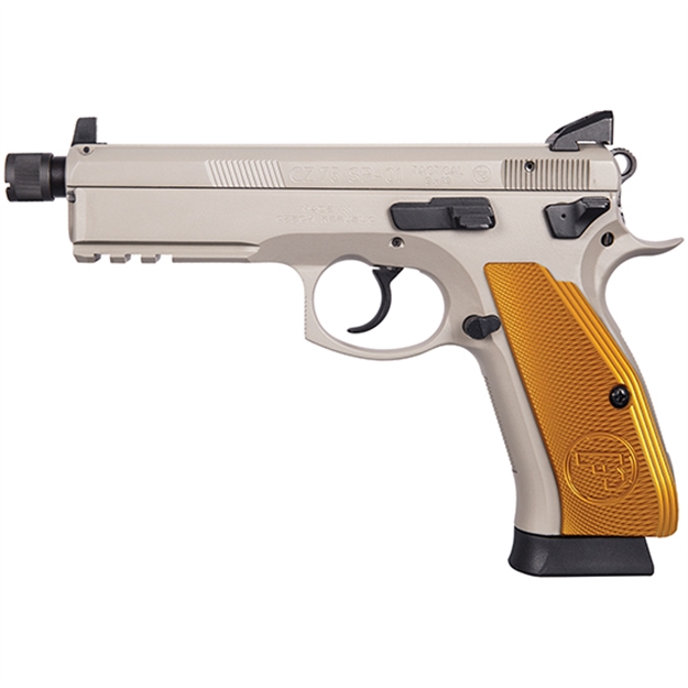Picture of CZ 75 Sp-01 Tactical 9Mm 5.21 Gold Alum Grips
