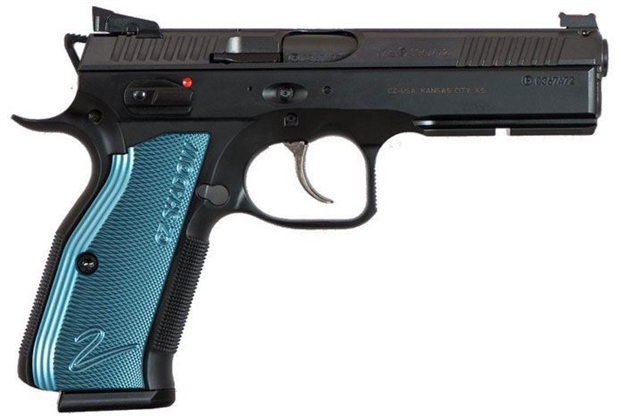 Picture of CZ Shadow 2 9Mm, Black Polycoat, Blue Grips, 3X 17Rd Mags