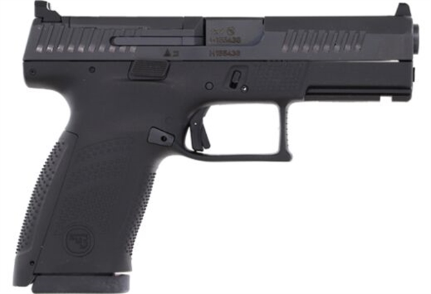 Picture of  Cz-Usa 91536 P-10 C  Compact Frame 9Mm Luger 15+1 4.02" Black Carbon Steel Barrel, Black Nitride Optic Ready/Serrated Steel Slide, Black Polymer Frame W/Picatinny Rail, Interchangeable Backstrap Grip 806703915364