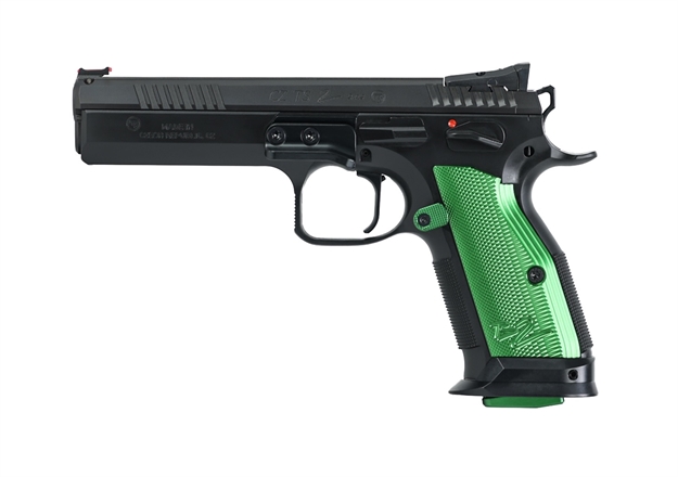 Picture of Cz-Usa Ts2 Racing Green 9Mm FS 20 Shot Black Polycoat Green Grip