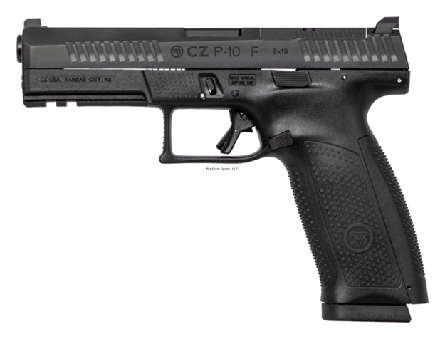 Picture of CZ Usa Usa P-10 F 9Mm, Semi-Auto, Black, Optics Ready, 19Rd - Orange Front Night Sight, Black Rear Sight, 4.5" Bbl