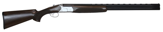 Picture of  Cz-Usa 06469 Redhead Premier Reduced Length 20 Gauge Compact 3" 2Rd 24" Gloss Black Chrome Barrel, Silver Satin Chrome Metal Finish, Turkish Walnut Stock Includes 5 Chokes 806703064697