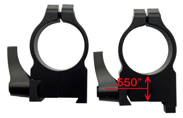 Picture of Czusa 19133 Czusa 550/557 Scope Rings 1" Quick Release High Steel Black Gloss