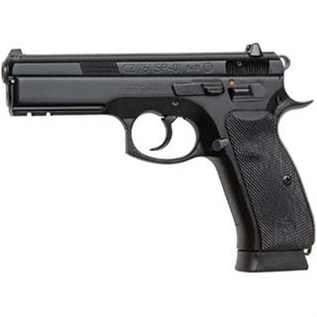 Picture of CZ Usa 75 Sp-01 Semi Auto Pistol 9Mm, 4.6 In, Rubber Grp, 18+1 Rnd, Fixed Night, Full SZ Blk Frame, Sa/Da Trgr 91152
