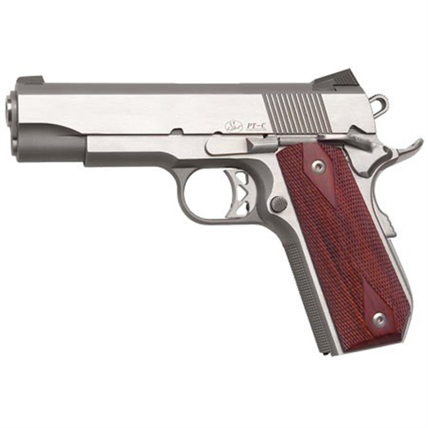 Picture of  Dan Wesson 01912 Commander Classic *Ca Compliant 45 Acp 8+1 4.25" Stainless Match Grade Barrel, Brushed Stainless Steel Serrated Slide & Bobtail Frame, Wood Grip, Ambidextrous