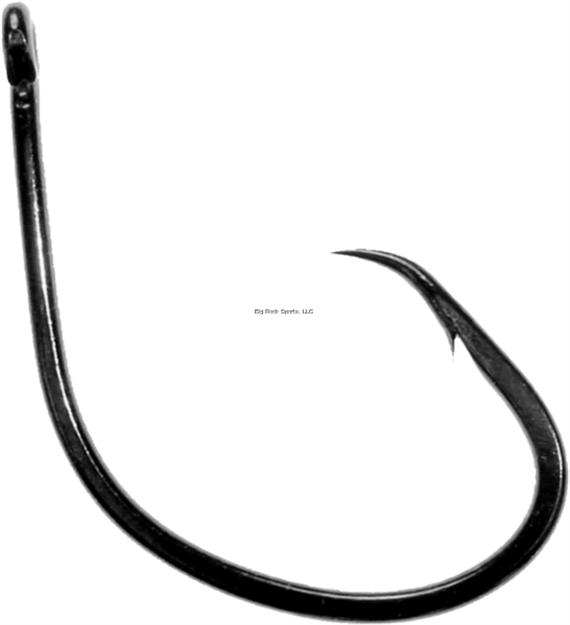 Picture of Daiichi Circle Wide Hook, Size 1/0, Forged, Wide Gap, Light Wire, Kirbed, Offset, Ringed Eye, Black Nickel, 7 Per Pack