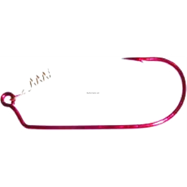 Picture of Daiichi Copperhead Jig Hook, Size 2/0, Needle Point, Extra Wide Gap, 60 Degree, Ringed Eye, Bleeding Bait Red, 3 Per Pack
