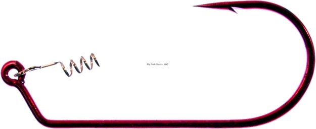 Picture of Daiichi Copperhead Jig Hook, Size 3/0, Needle Point, Extra Wide Gap, 60 Degree, Ringed Eye, Bleeding Bait Red, 3 Per Pack