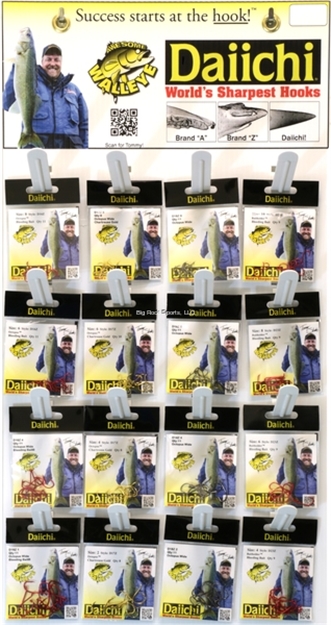 Picture of Daiichi Tommy Skarlis Awesome Walleye Hooks, 16 Peg Display, 6 Packs Per Peg, 96 Packs Total