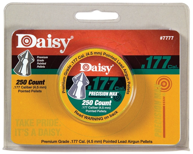 Picture of  Daisy 987777406 Precisionmax Premium 177 Lead Pointed Field Pellet 250/Tin