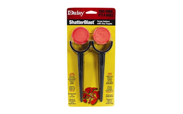 Picture of  Daisy 980872444 Shatterblast Stakes 8" Clays .22-.50 Ammo Shatter 4 Stakes/8 Disks