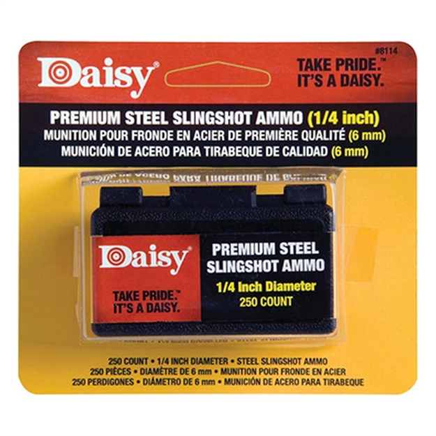 Picture of Daisy 1/4" Steel Slingshot Ammo Trapped Blister 8114