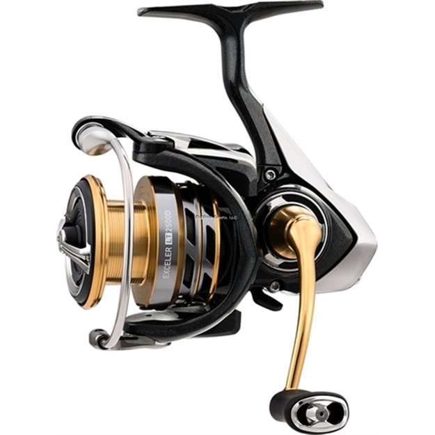 Picture of Daiwa Exceler LT 2500D Spinning Reel, Carbon Light Body, 5.3:1 Ratio, 5Bb+1Rb, 7.2Oz, 240Yds 8Lb Mono, Screw ON Handle