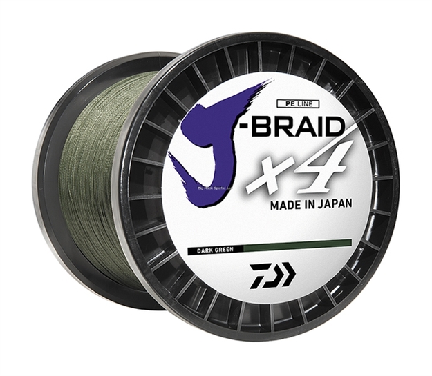 Picture of Daiwa J-Braid X4 4 Strand Braided Line 30Lb 3000Yd Bulk Spool Dark Green JB4U30-3000DG