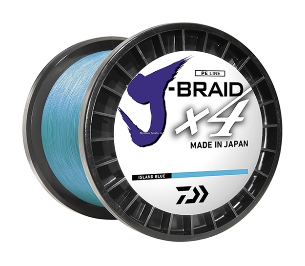 Picture of Daiwa J-Braid X4 4 Strand Braided Line, 30# 3000 YD Spool Island Blue