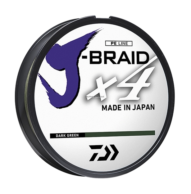 Picture of Daiwa J-Braid X4 4 Strand Braided Line, 40# 300 YD Spool Dark Green