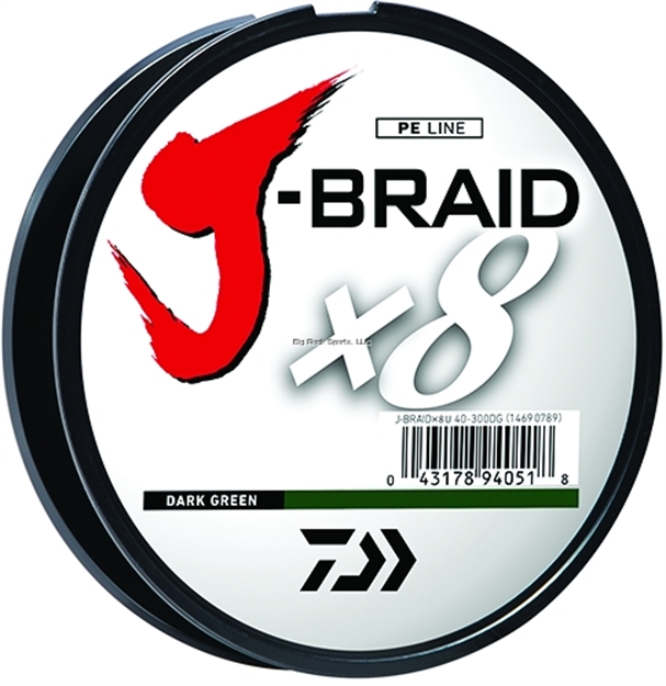 Picture of Daiwa J-Braid X8 8 Strand Braided Line 30Lb 300M Filler Spool Chartreuse JB8U30-300CH
