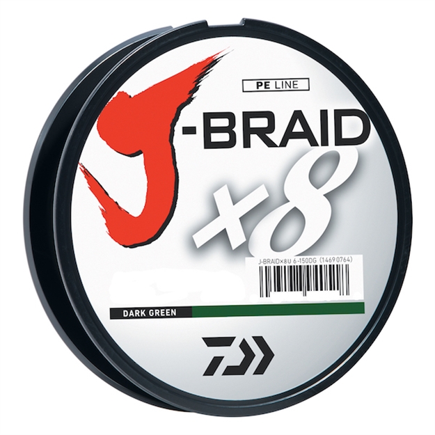 Picture of Daiwa J-Braid X8 8 Strand Braided Line, 50Lb 150M Dark Green