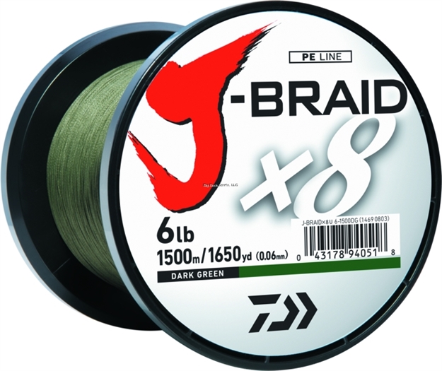 Picture of Daiwa J-Braid X8 8 Strand Braided Line, 8Lb 150M Chartreuse