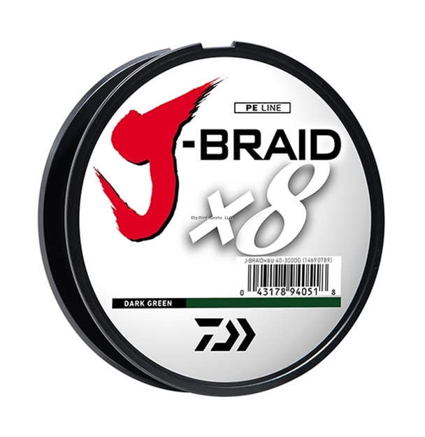 Picture of Daiwa J-Braid X8 8 Strand Braided Line, 8Lb 150M Dark Green