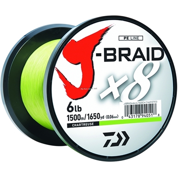Picture of Daiwa J-Braid X8 8Strand Braided Line 20Lb 1500M Chartreuse