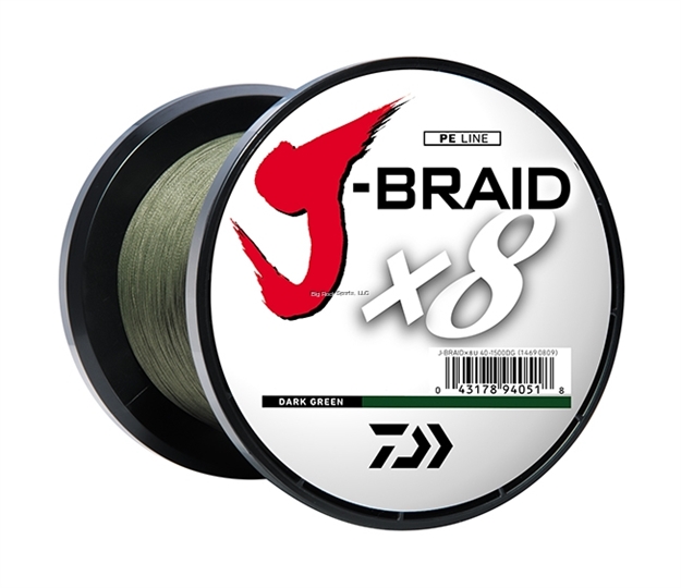 Picture of Daiwa J-Braid X8 8Strand Braided Line 65Lb 1500M Dark Green