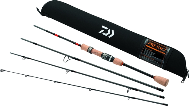 Picture of Daiwa Presso Ultralight Pack Spinning Rod, 5'6", 4 Pc, Fast, Ul, 1/32-1/4 OZ Lures, 1 LB - 6 LB Line, 7 Guides