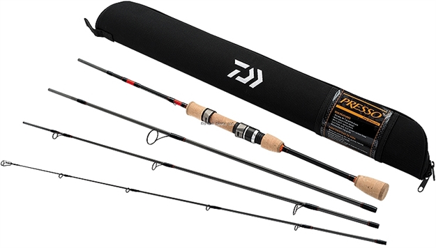 Picture of Daiwa Presso Ultralight Pack Spinning Rod, 6', 4 Pc, Fast, Ul, 1/32-1/4 OZ Lures, 1 LB - 6 LB Line, 8 Guides