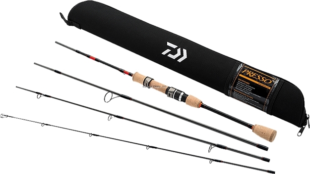 Picture of Daiwa Presso Ultralight Pack Spinning Rod, 7', 4 Pc, Fast, Ul, 1/32-3/8 OZ Lures, 2 LB - 8 LB Line, 9 Guides