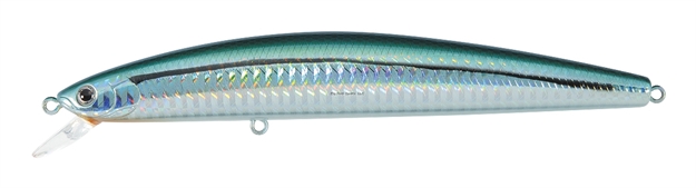 Picture of Daiwa Salt Pro Minnow, 6", 1 1/4 Oz, SZ 1 Hooks, Laser Green Shiner, Sinking
