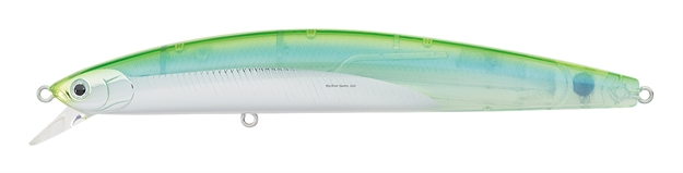 Picture of Daiwa Salt Pro Minnow, 6", 1 1/9 Oz, SZ 1 Hooks, Translucent Lime, Floating