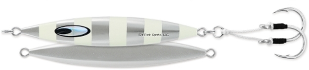 Picture of Daiwa Saltiga Slk Metal Jig,  11Oz, 9/0 Assist Hooks, Zebra Glow, 11.6"