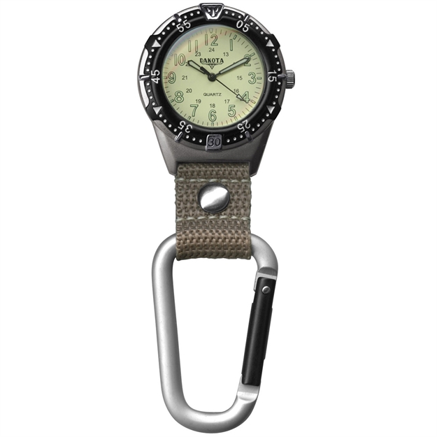 Picture of Dakota Aluminum Backpacker Clip Watch-Cream/Khaki