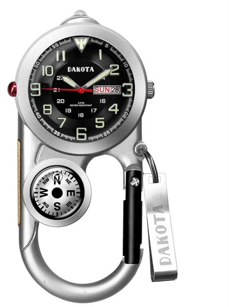 Picture of Dakota Angler II Day/Date Clip Watch - Silver