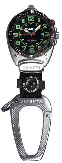 Picture of Dakota Easy-To-Read Flashlight Clip Watch - Black Fob