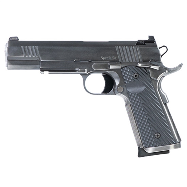 Picture of Dan Wesson 01805 Specialist  45 Acp 5" 8+1 Distressed Stainless Steel Black G10 Grip