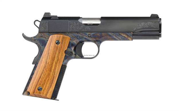 Picture of Dan Wesson 01822 Heirloom 2020 45 Acp 5" 8+1 Case Colored Black Stainless Steel French Walnut Grip
