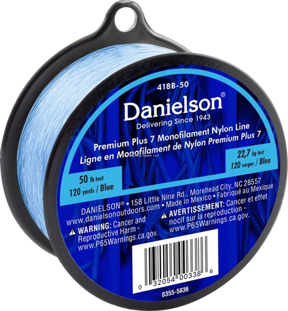 Picture of Danielson Plus 7 Mono Nylon Line Blue 1/8# 50Lb