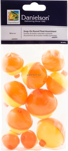 Picture of Danielson Snap-On Float Orange/Yellow 10Pc Bag Assorted Sizes