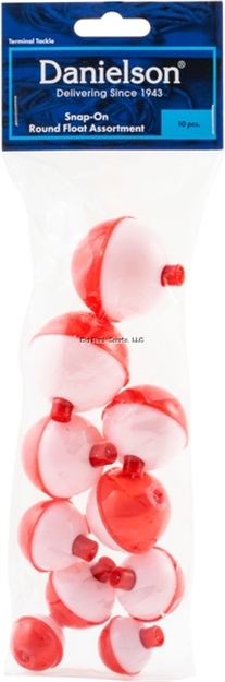 Picture of Danielson Snap-On Float Red/White 10Pc Bag Assorted Sizes