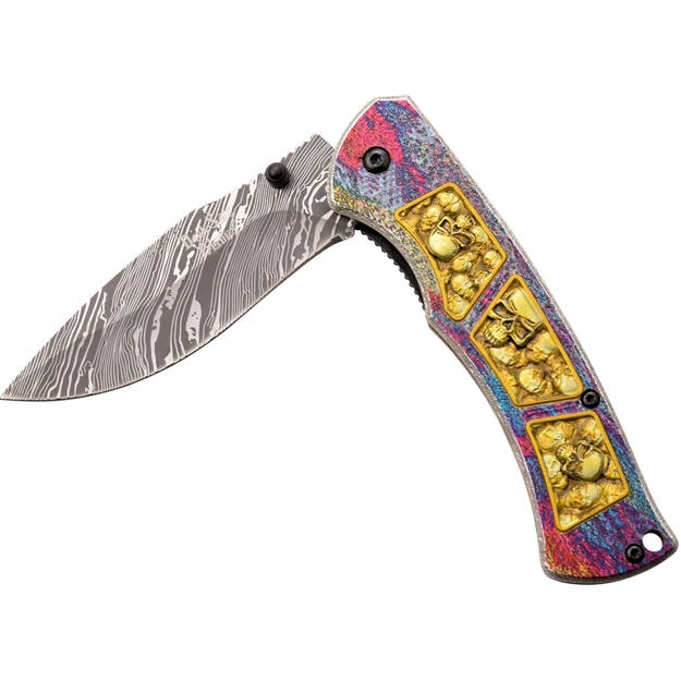Picture of Darkside Assisted 3.25 IN Blade Embossed Aluminum Handle Ds-A085gd