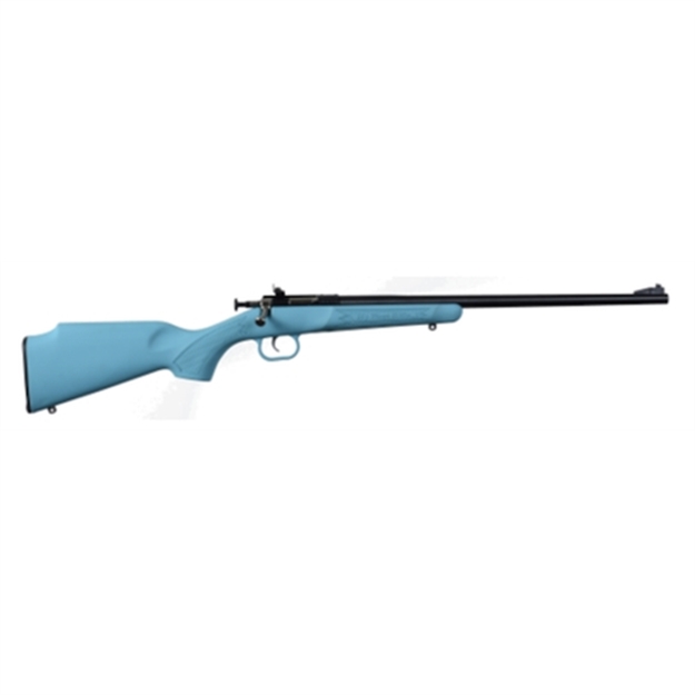 Picture of  Crickett Ksa2302 Youth  22 LR 1Rd 16.12" Blued Barrel & Receiver, Fixed Front/Adjustable Rear Peep Sights, Blue Synthetic Stock W/11.5" Lop, Rebounding Firing Pin Safety