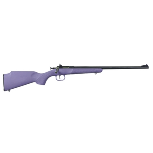 Picture of  Crickett Ksa2306 Youth  22 LR 1Rd 16.12" Blued Barrel & Receiver, Fixed Front/Adjustable Rear Peep Sights, Purple Synthetic Stock W/11.5" Lop, Rebounding Firing Pin Safety 611613023067